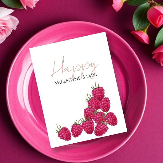 Himbeeren Aquarellbilder Postkarte