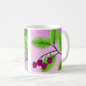 Himbeeren auf einem Zweig Kaffeetasse (VorderseiteRechts)