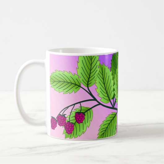 Himbeeren auf einem Zweig Kaffeetasse (Links)