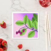 Himbeeren auf einem Zweig Serviette (Beispiel)