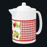 Himbeeren auf Red Gingham<br><div class="desc">Dieses Land/Bauernhaus-Design verfügt über eine Tafel von Aquarellbeeren auf dem Hintergrund roten Gingham</div>