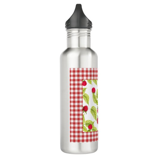 Himbeeren auf Red Gingham Edelstahlflasche (Links)