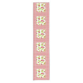 Himbeeren auf Red Gingham Kurzer Tischläufer (Vorderseite)