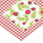 Himbeeren auf Red Gingham Kurzer Tischläufer (Ecke)