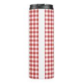 Himbeeren auf rotem Gingham Thermosbecher (Rückseite)