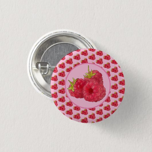 Himbeeren Button (Vorne & Hinten)