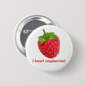 Himbeeren des Herzens I! Button (Vorne & Hinten)
