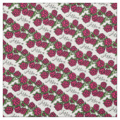 Himbeeren, die rotes, grünes Muster gezeichnet Stoff (Muster)