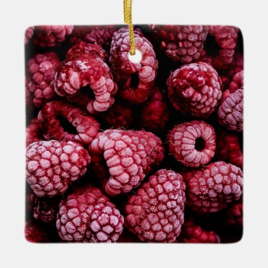Himbeeren Fresh Red Keramikornament (Vorderseite)
