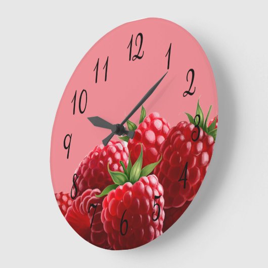 Himbeeren Große Wanduhr (Winkel)