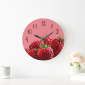 Himbeeren Große Wanduhr (Zuhause)