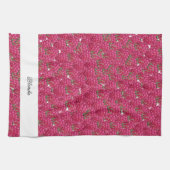 Himbeeren Handbemalt Wasserfarbe Monogramm Geschirrtuch (Horizontal)