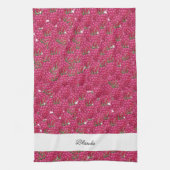 Himbeeren Handbemalte Wasserfarbe Mit Monogramm Geschirrtuch (Vertikal)