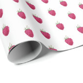 Himbeeren Handbemaltes Wasserfarbmuster Geschenkpapier (Rolleneckpunkt)