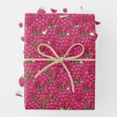 Himbeeren Handbemaltes Wasserfarbmuster Geschenkpapier Set (Beispiel)