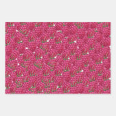 Himbeeren Handbemaltes Wasserfarbmuster Geschenkpapier Set (Vorderseite)