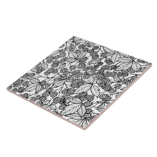 Himbeeren, handgezeichnet fliese (Seite)