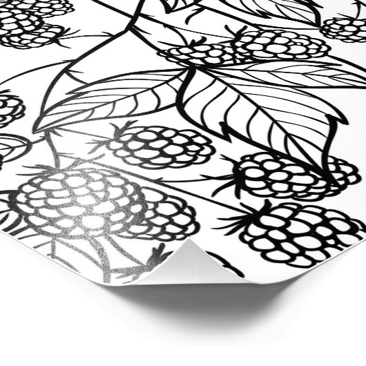 Himbeeren, handgezeichnet fotodruck (Ecke)