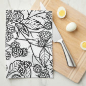 Himbeeren, handgezeichnet geschirrtuch (Viertel Falte)