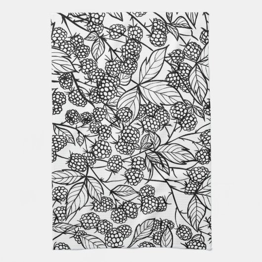 Himbeeren, handgezeichnet geschirrtuch (Vertikal)