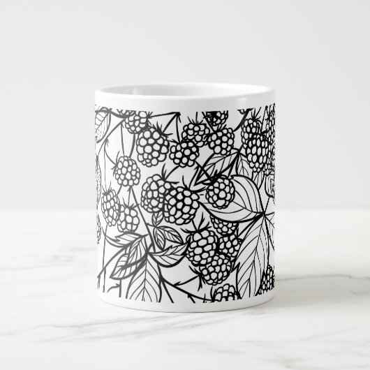 Himbeeren, handgezeichnet Jumbo-Tasse (Vorderseite)