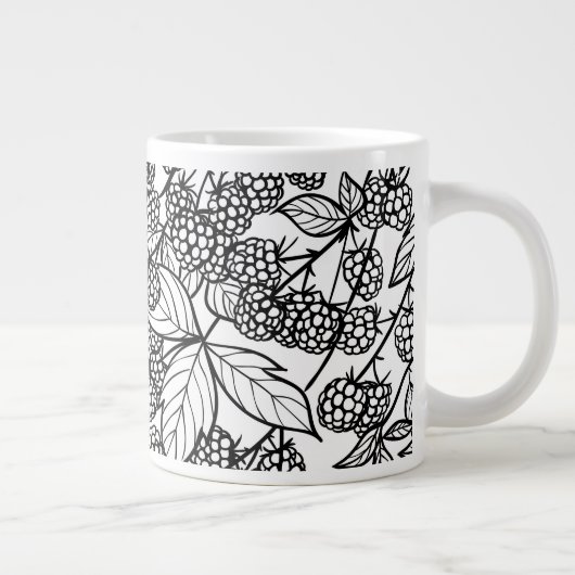 Himbeeren, handgezeichnet Jumbo-Tasse (Rechts)