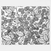 Himbeeren handgezeichnetes Muster Fleecedecke (Vorderseite (Horizontal))