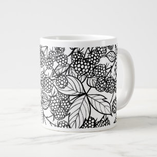 Himbeeren handgezeichnetes Muster Jumbo-Tasse