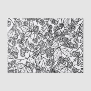Himbeeren handgezeichnetes Musterpapier Seidenpapier