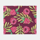 Himbeeren in Aquarellfarbe: rote Fruchtmuster. Fleecedecke (Vorderseite (Horizontal))