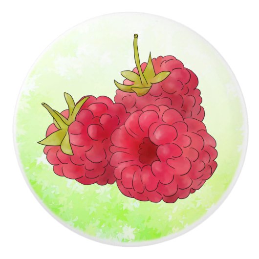 Himbeeren Keramikknauf (Vorderseite)