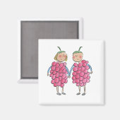 Himbeeren Magnet (Vorderseite/Rückseite)