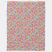 Himbeeren-Mandarinen auf helltürkis blau Fleecedecke (Vorderseite)
