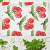 Himbeeren mit Blätter Geschirrtuch (Gefaltet)