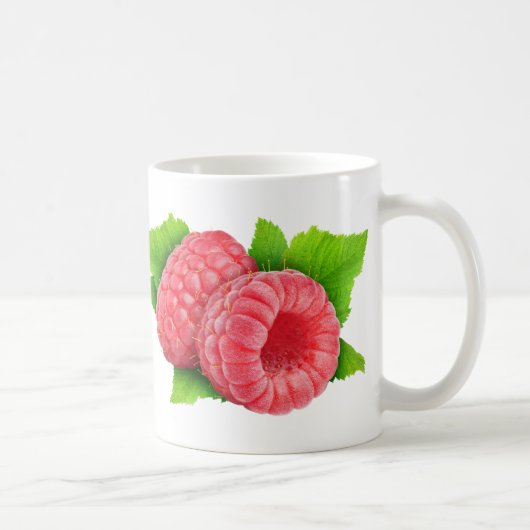 Himbeeren mit Blätter Kaffeetasse (Rechts)
