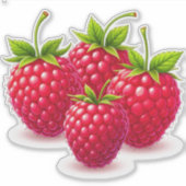 Himbeeren mit grünen Blätter, frisch Aufkleber (Vorderseite)