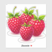 Himbeeren mit grünen Blätter, frisch Aufkleber (Blatt)