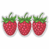 Himbeeren mit grünen Blätter, frisch Aufkleber (Vorderseite)