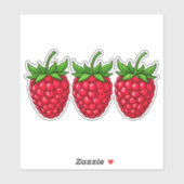 Himbeeren mit grünen Blätter, frisch Aufkleber (Blatt)