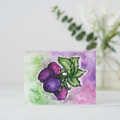 Himbeeren, niedlich Lila Himbeere Postkarte (Stehend Vorderseite)