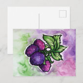 Himbeeren, niedlich Lila Himbeere Postkarte (Vorne/Hinten)