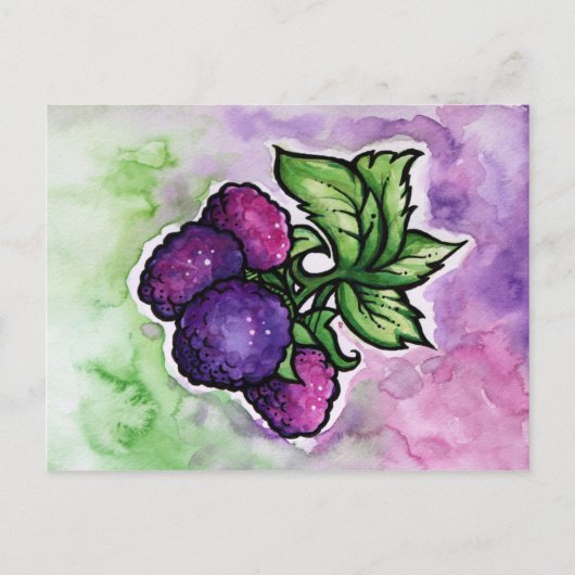 Himbeeren, niedlich Lila Himbeere Postkarte (Vorderseite)