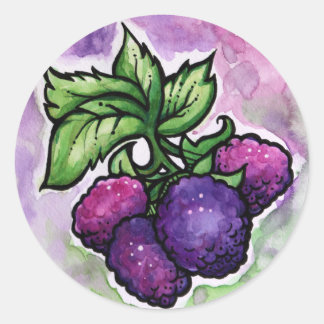 Himbeeren, niedlich Lila Himbeere Runder Aufkleber