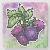 Himbeeren, niedlich Lila Himbeere Steinuntersetzer (Vorderseite)