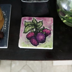 Himbeeren, niedlich Lila Himbeere Steinuntersetzer