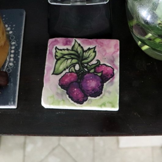 Himbeeren, niedlich Lila Himbeere Steinuntersetzer
