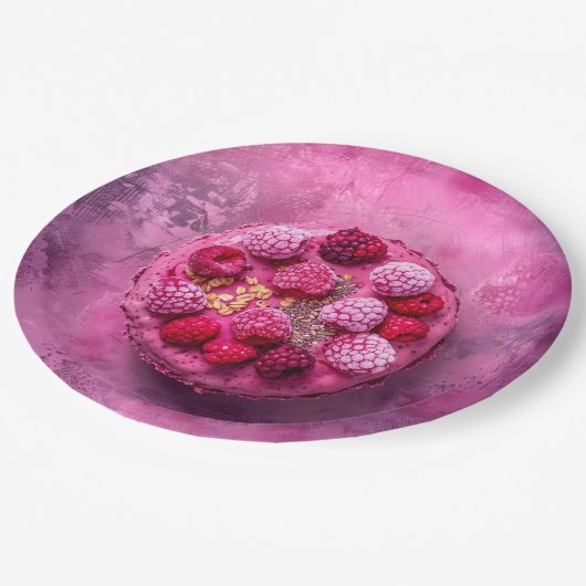 Himbeeren, Pappteller (Schrägansicht)