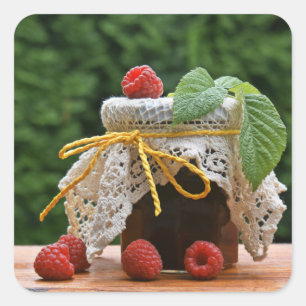 Himbeeren Quadratischer Aufkleber