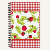 Himbeeren: Red Gingham Bullet Journal Notizblock (Vorderseite)