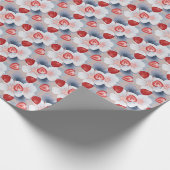 Himbeeren, Rosa und Weiß, Blume Geschenkpapier (Ecke)